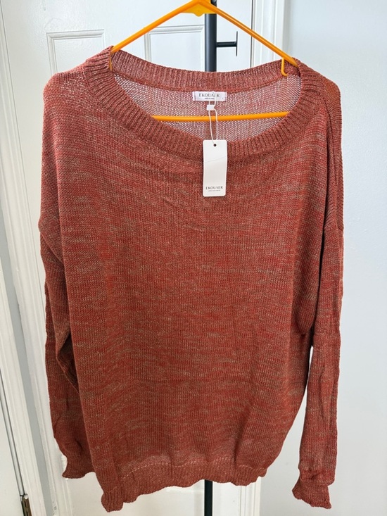 Ekouaer Other - Women's Rust Knit Crewneck Sweater Lounge Set Size L